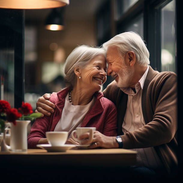 older couple at cafe
